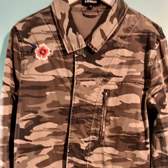 Express Embroidered Camo Military Jacket - Picture 2 of 3